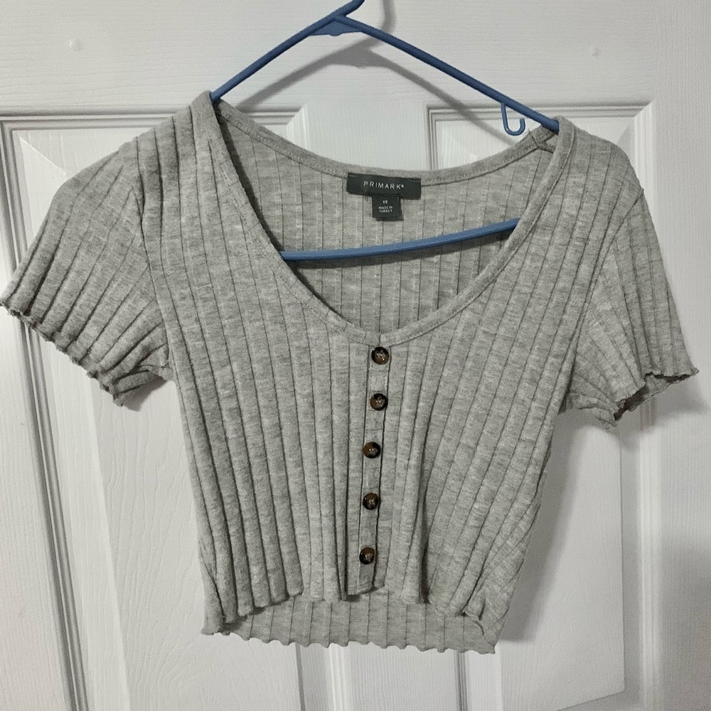 Gray Crop Top